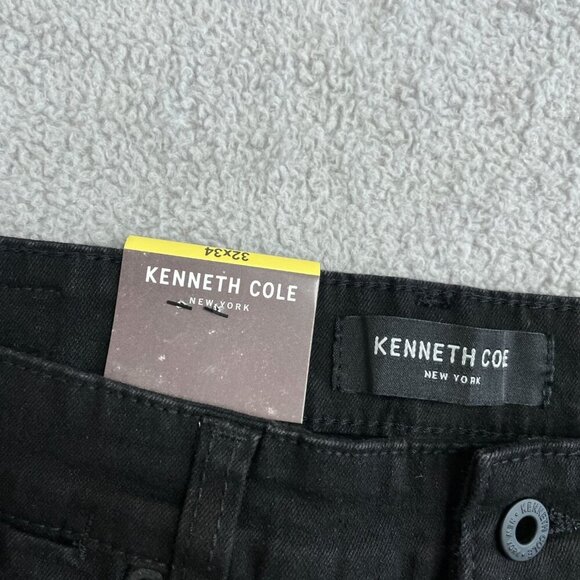 NEW Kenneth Cole Men's 32x34 Black Straight Fit Stretch Denim Jeans Cotton Blend - Picture 5 of 10